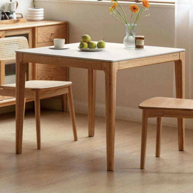 Oak Solid wood square slate dining table