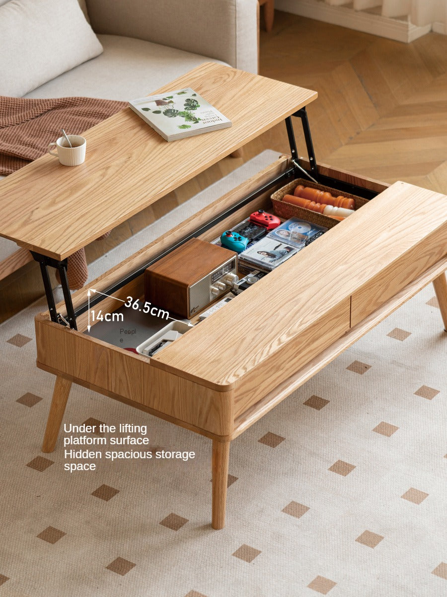 Oak solid wood Lifting Coffee Table