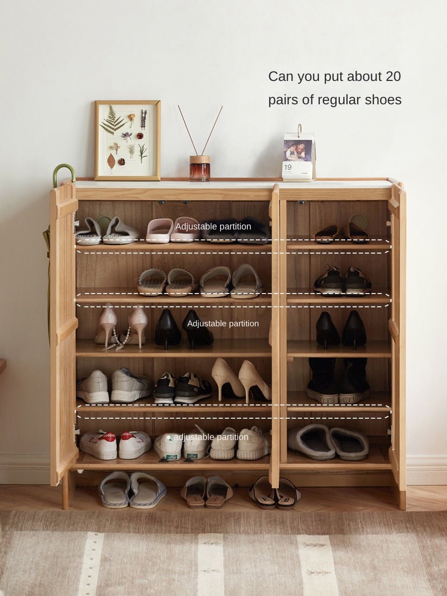 Ash Solid wood rock top shoe cabinet