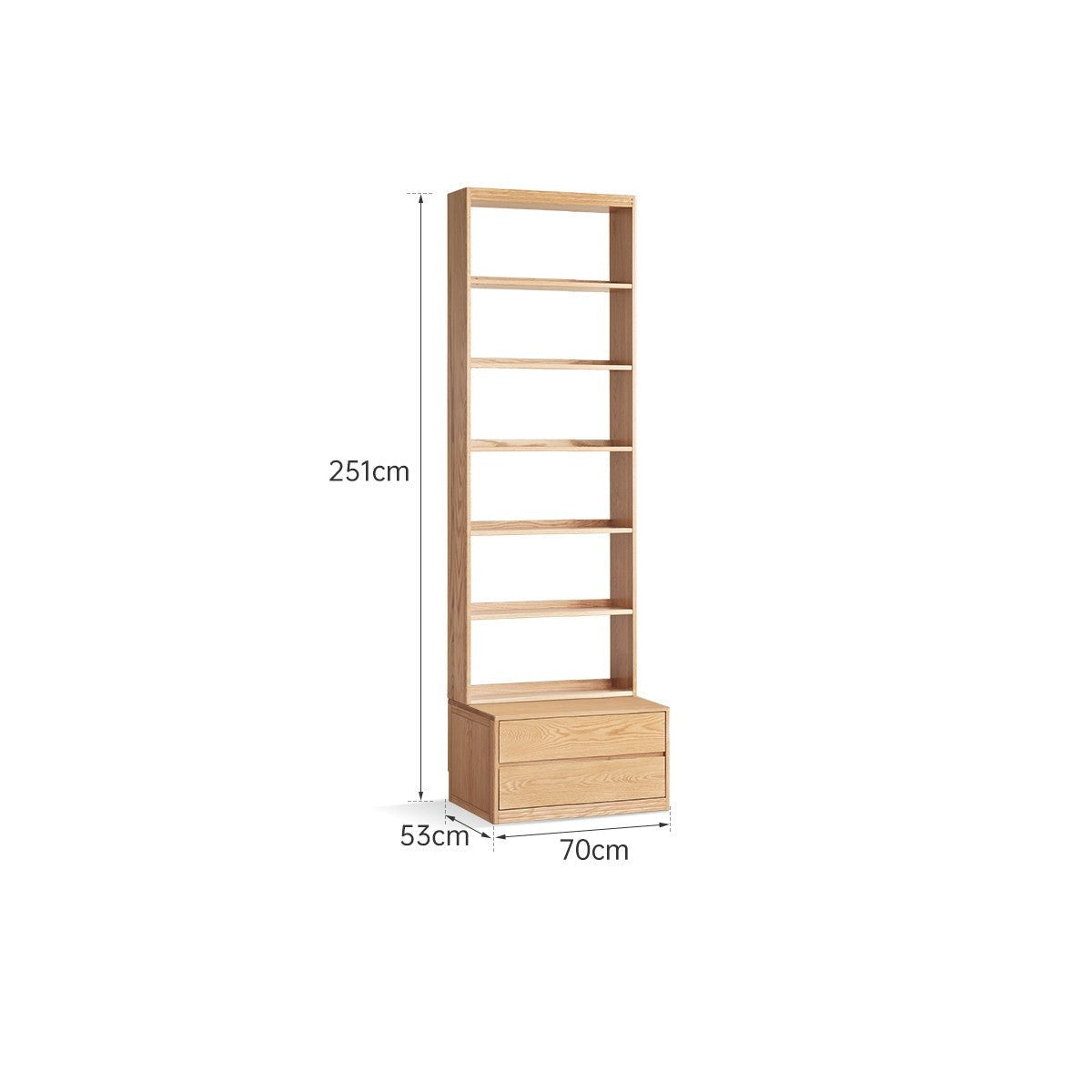 Oak solid wood wall-to-wall with seat combined bookshelf-