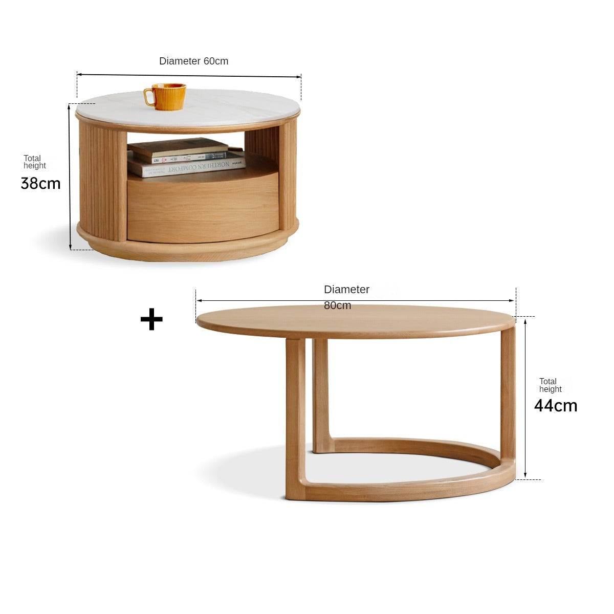 Ash Solid Wood Rock Plate coffee table