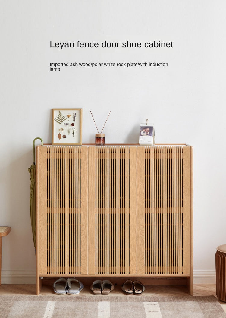 Ash Solid wood rock top shoe cabinet