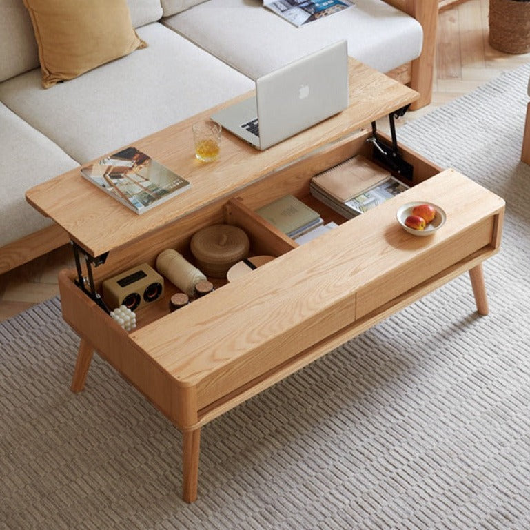 Oak solid wood Lifting Coffee Table