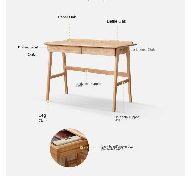 Oak solid wood Office desk, console table