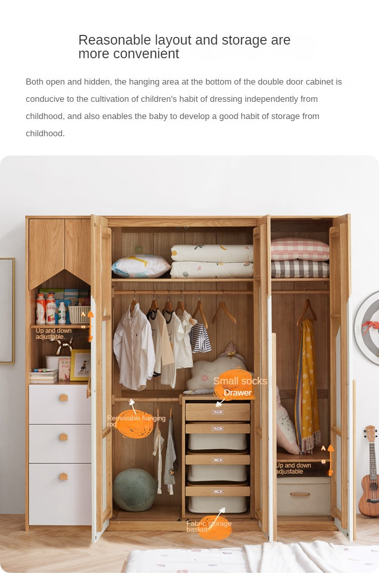 Oak solid wood Kids wardrobe