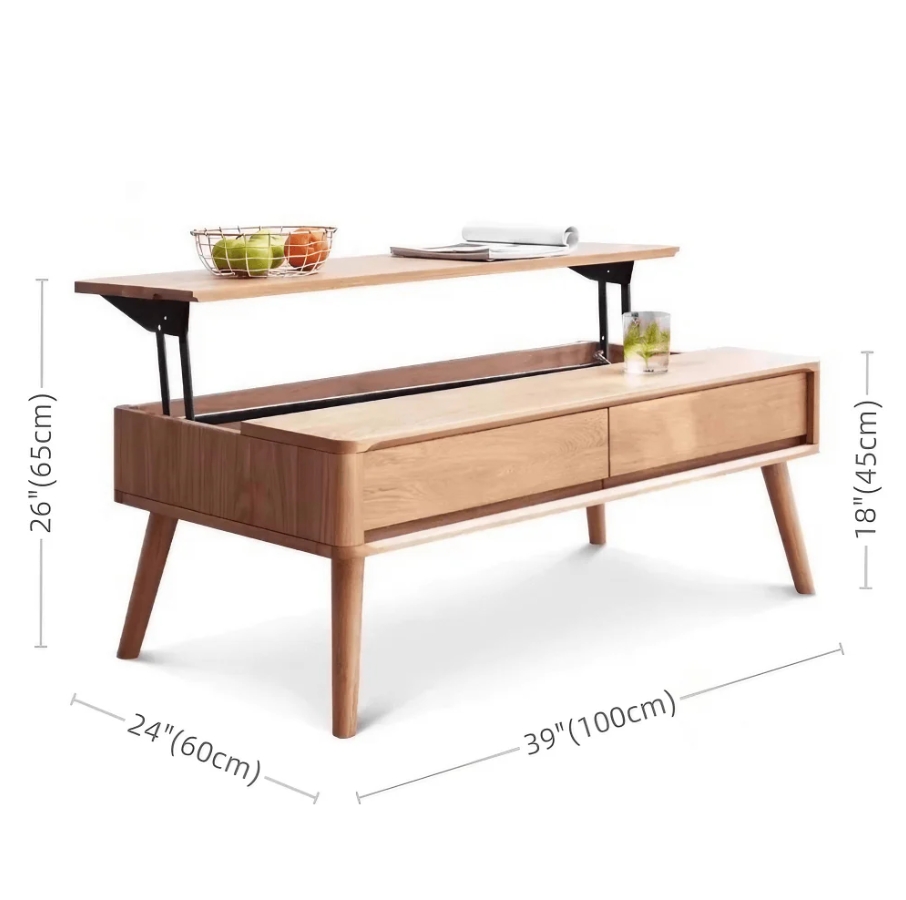 Oak solid wood Lifting Coffee Table