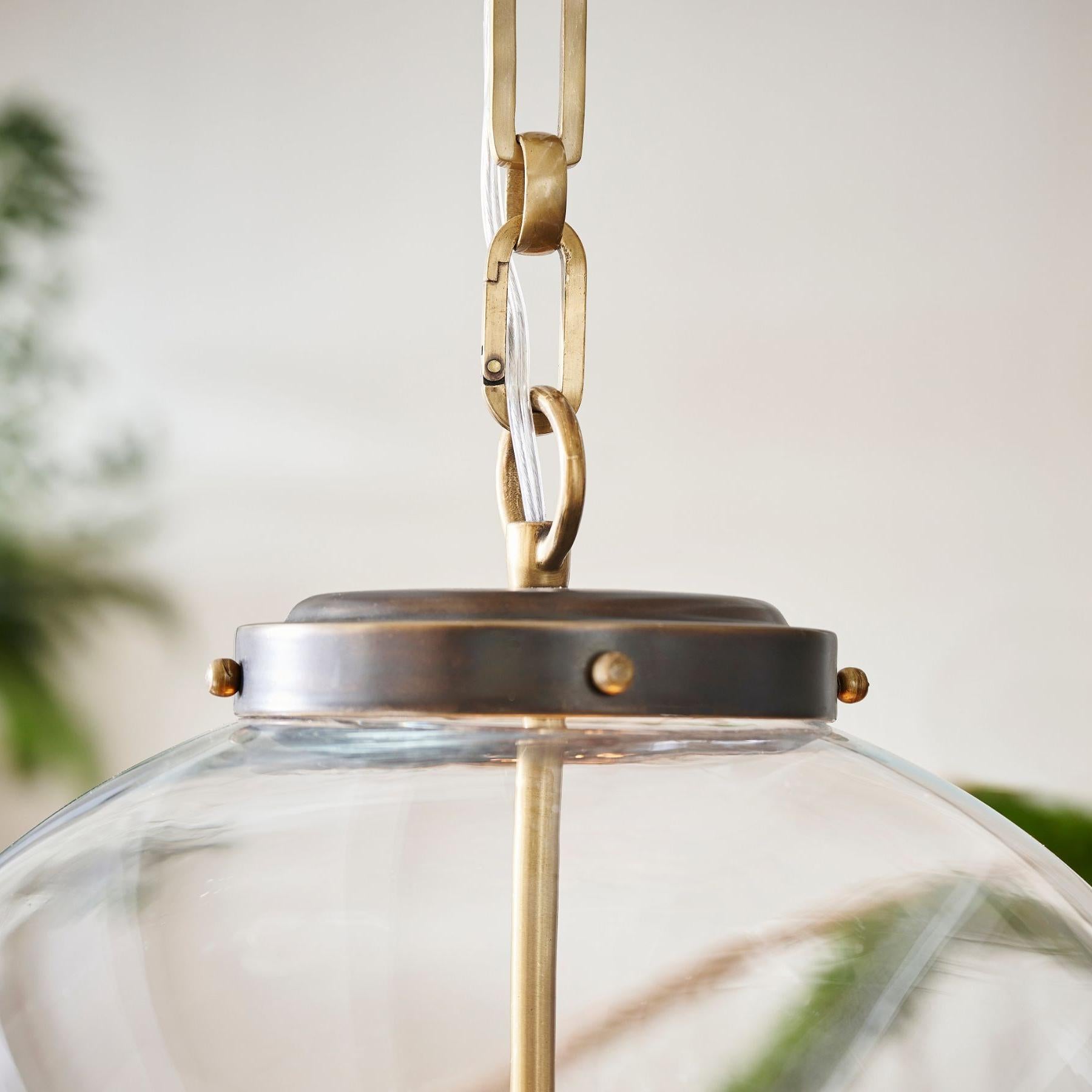Juna Industrial Clear Glass Globe Pendant Light