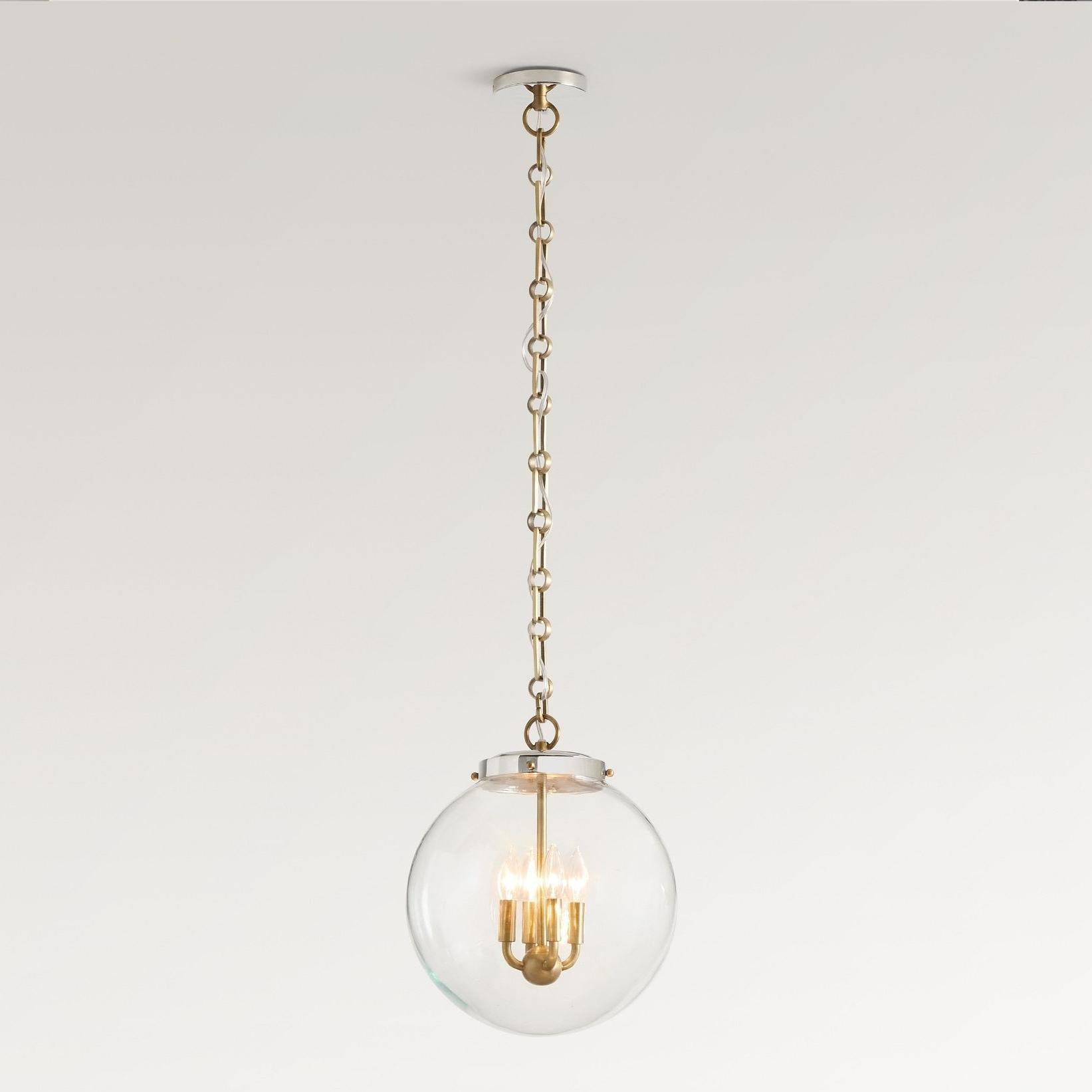 Juna Industrial Clear Glass Globe Pendant Light