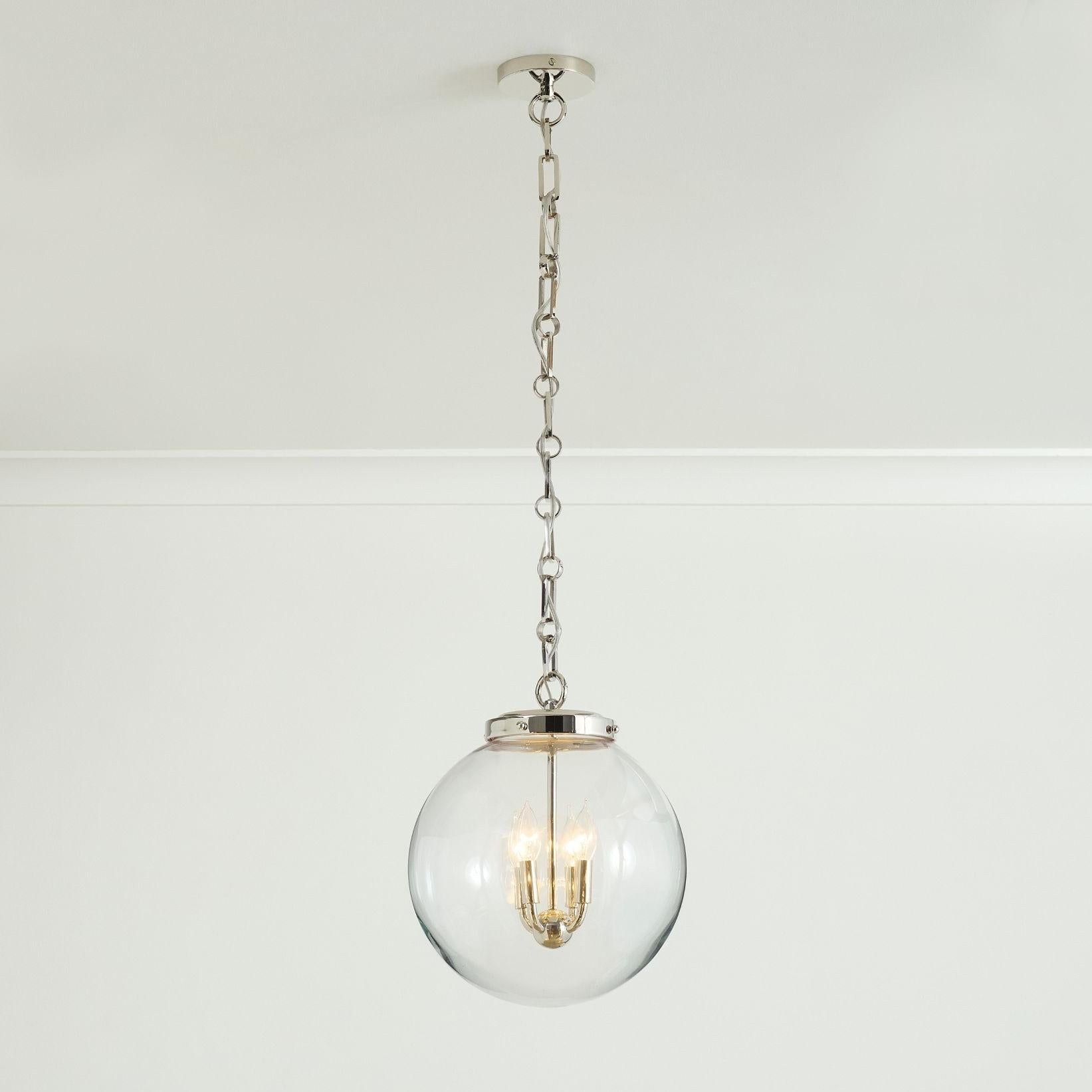 Juna Industrial Clear Glass Globe Pendant Light