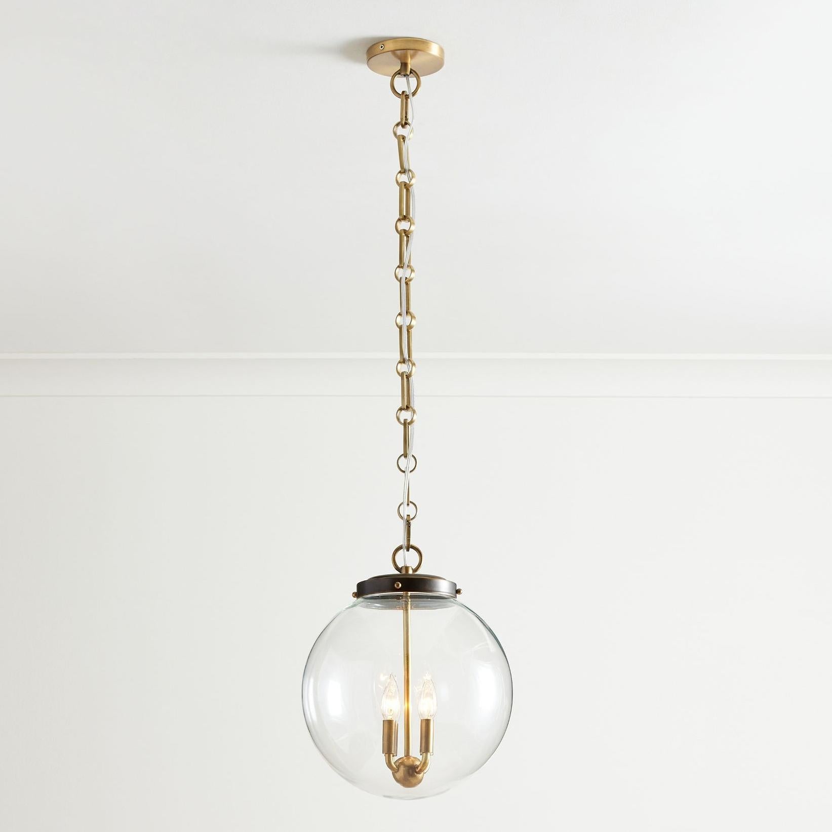 Juna Industrial Clear Glass Globe Pendant Light