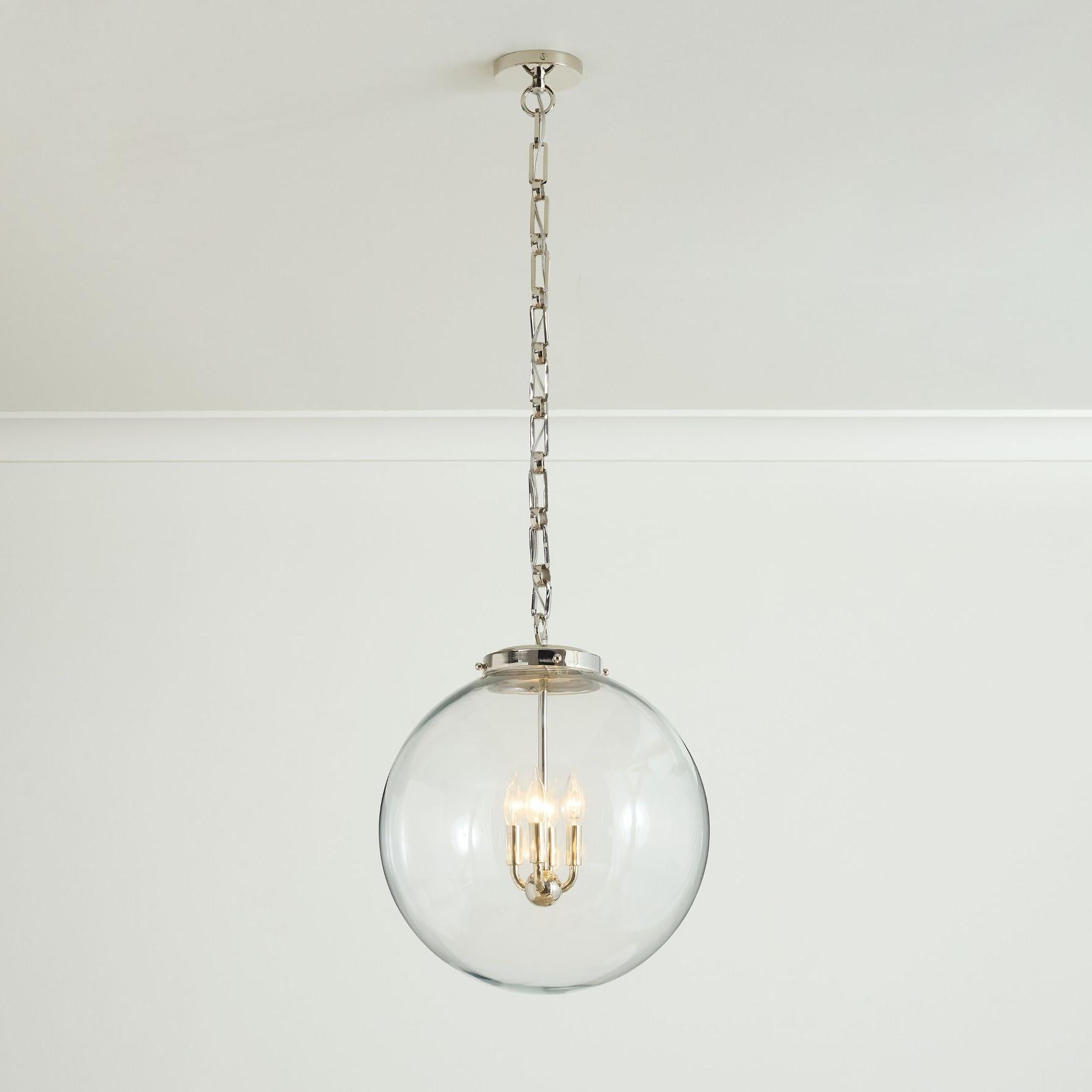 Juna Industrial Clear Glass Globe Pendant Light