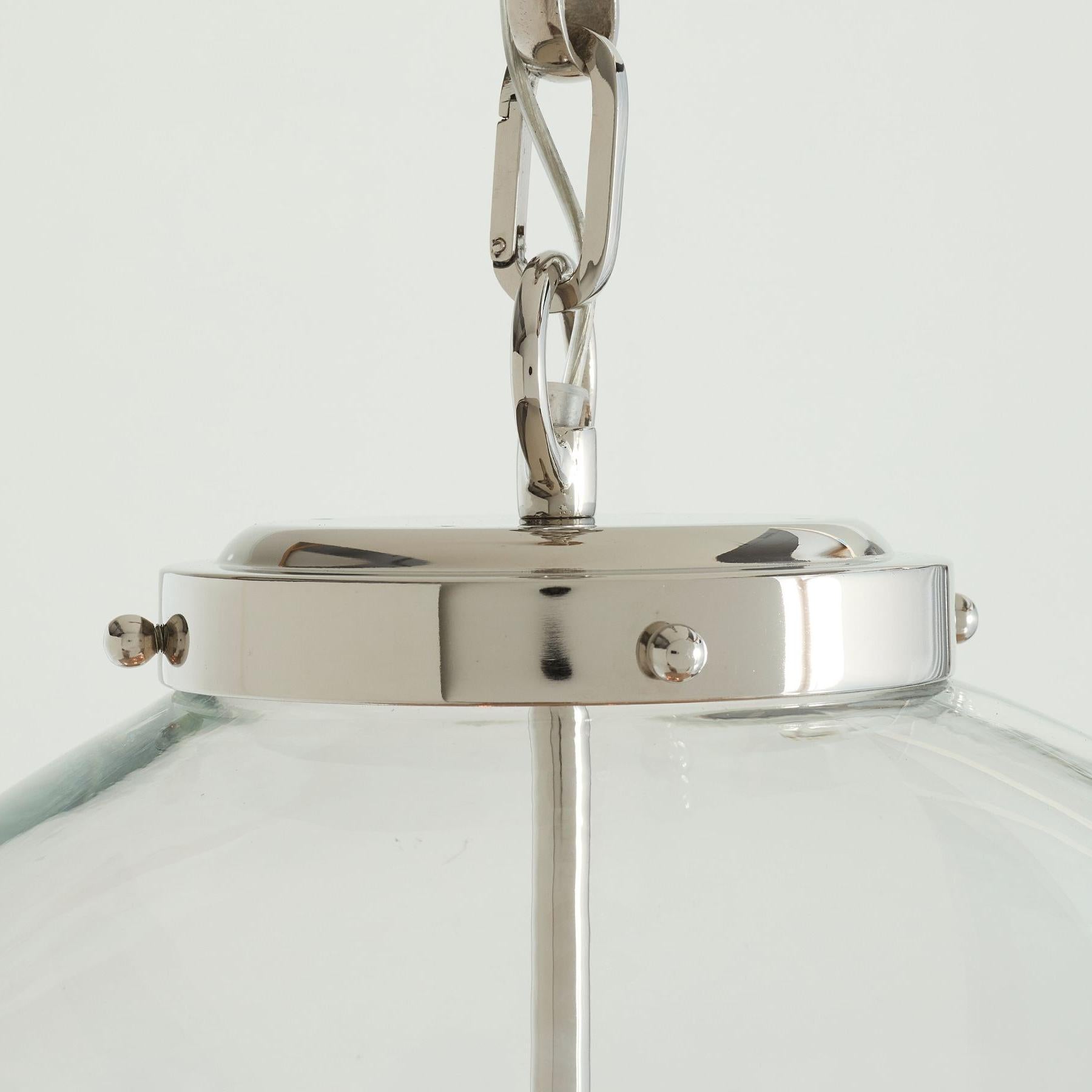 Juna Industrial Clear Glass Globe Pendant Light